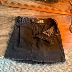 Free People black denim mini skirt Size 26